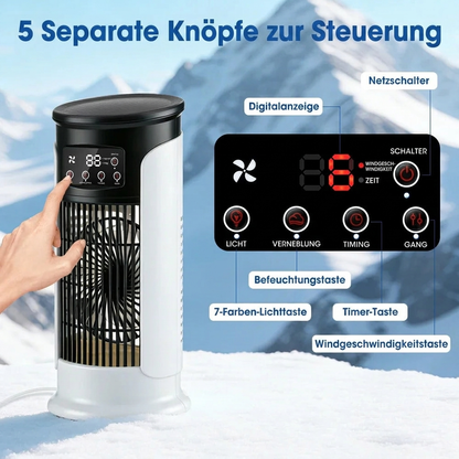 Luftkühler 3-in-1 – mit Wassertank, Ventilator, Luftbefeuchter & LED