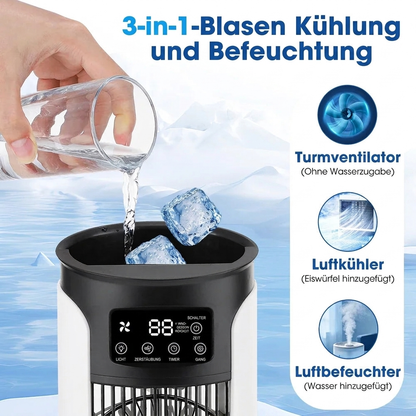 Luftkühler 3-in-1 – mit Wassertank, Ventilator, Luftbefeuchter & LED
