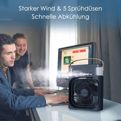 Mini-Klimaanlage 3-in-1 – Ventilator, Luftbefeuchter & Nachtlicht