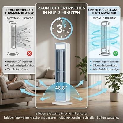 Turmventilator flügellos – leise, oszillierend, kraftvoll