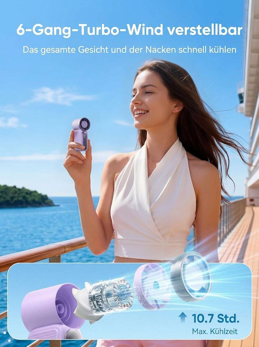 Handventilator Mini – Akku, leise, kompakt für unterwegs