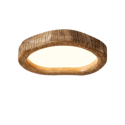 Ovale Deckenleuchte Holzoptik - Natürliches Holzdesign