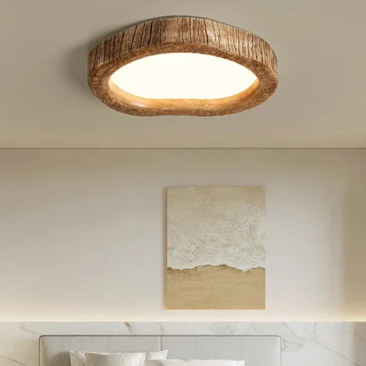 Ovale Deckenleuchte Holzoptik - Natürliches Holzdesign