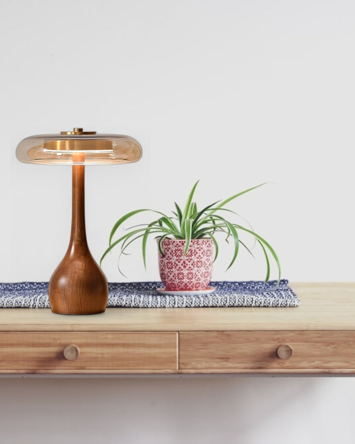 Tischlampe Holzglas - Natürliches Holzdesign