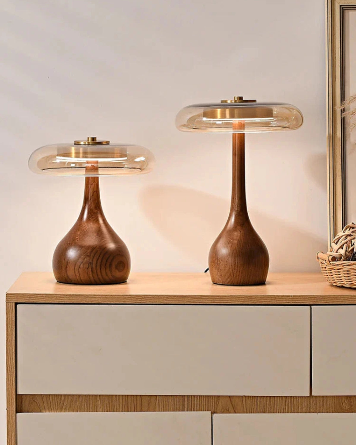 Tischlampe Holzglas - Natürliches Holzdesign