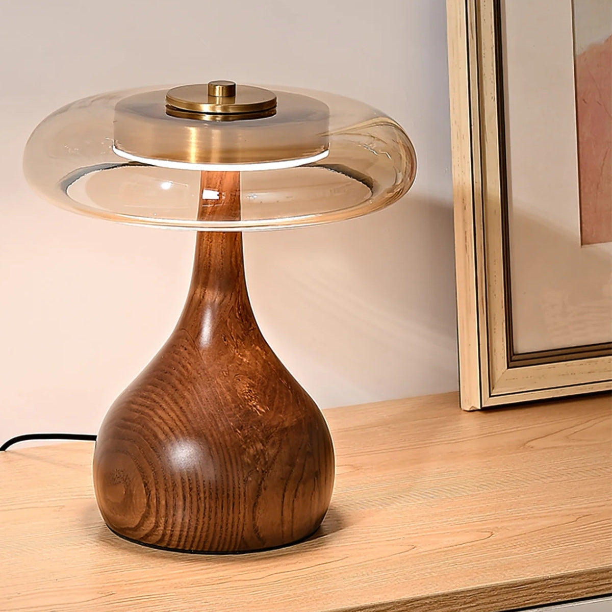 Tischlampe Holzglas - Natürliches Holzdesign