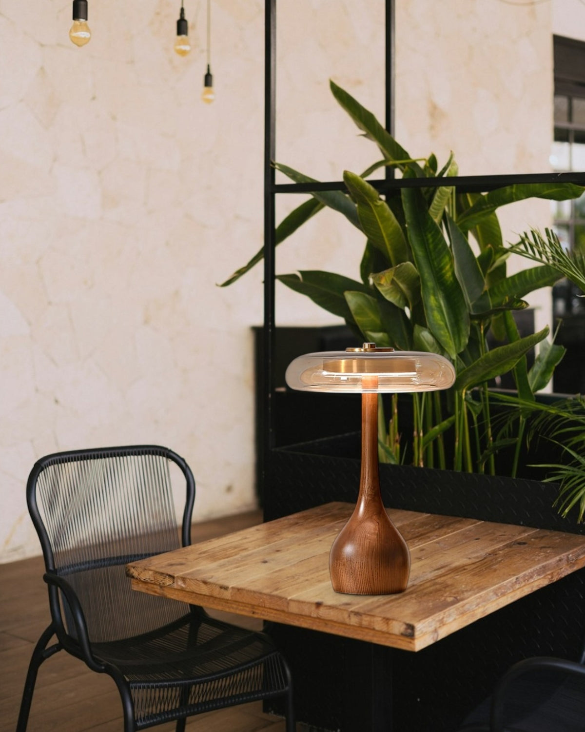 Tischlampe Holzglas - Natürliches Holzdesign