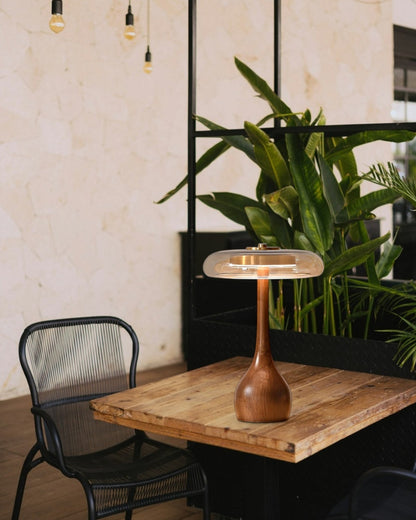 Tischlampe Holzglas - Natürliches Holzdesign