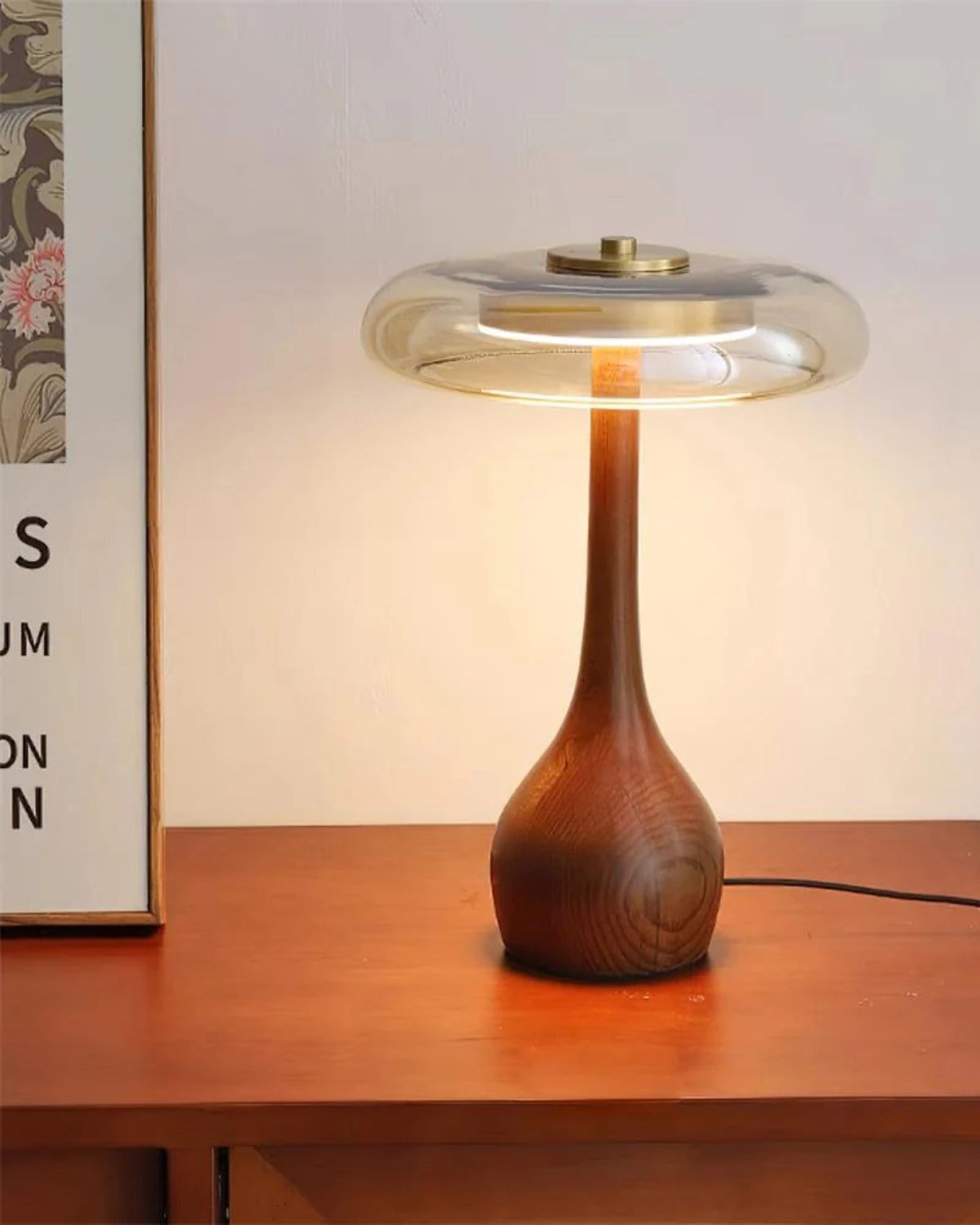 Tischlampe Holzglas - Natürliches Holzdesign