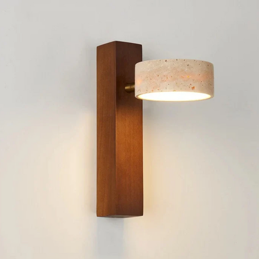 Wandleuchte Steinholzsäule - Natürliches Holzdesign