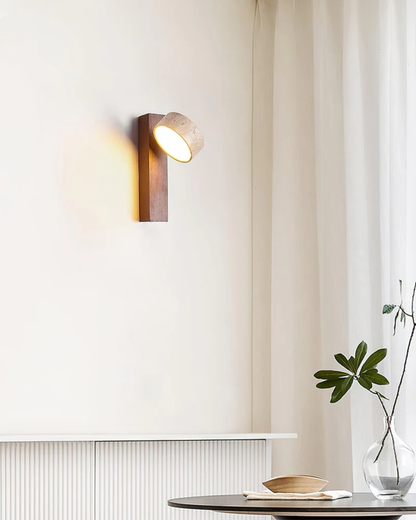 Wandleuchte Steinholzsäule - Natürliches Holzdesign