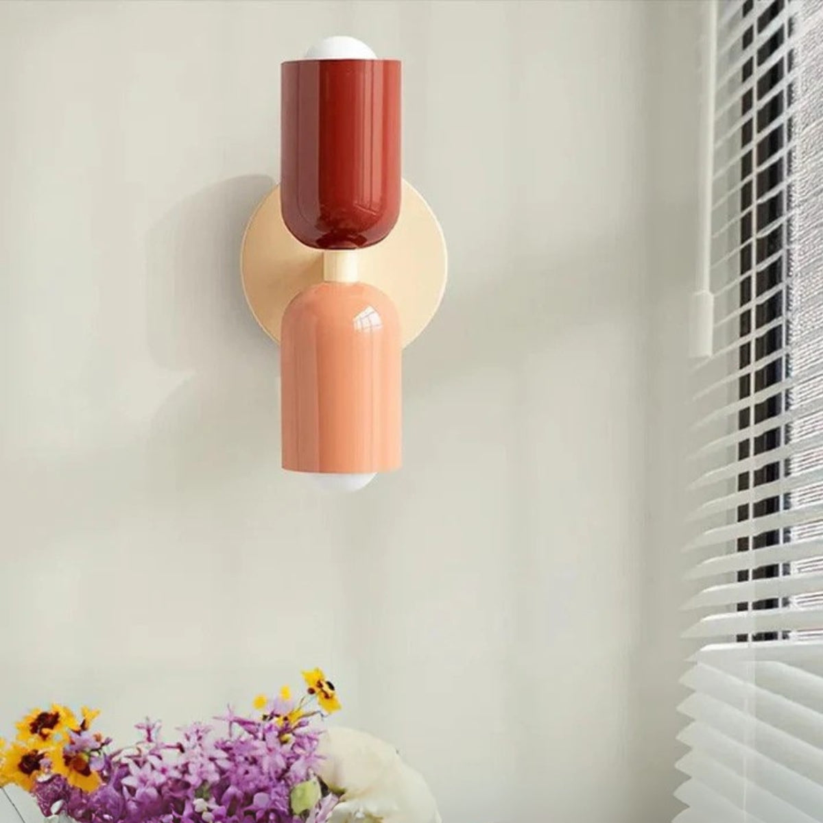 Bunte Rundkappen Wandleuchte - Elegante Wandbeleuchtung