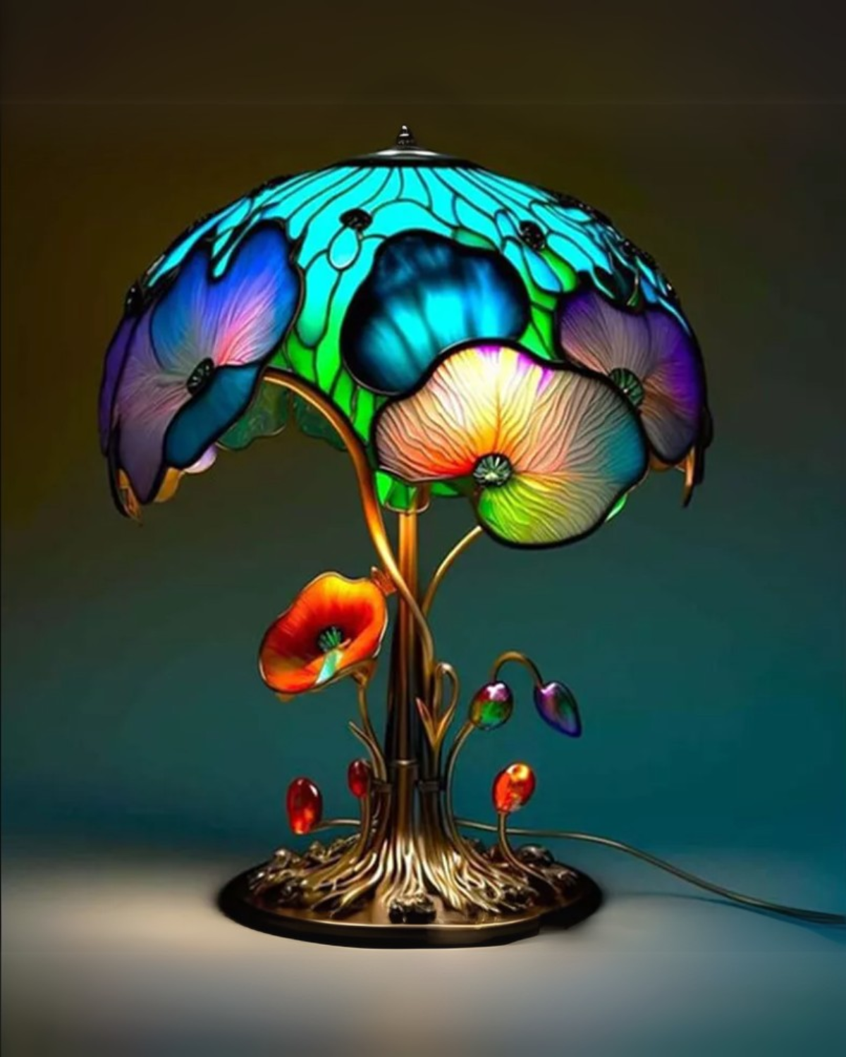 Tischlampe Blumenpilz - Stilvolle Akzentbeleuchtung
