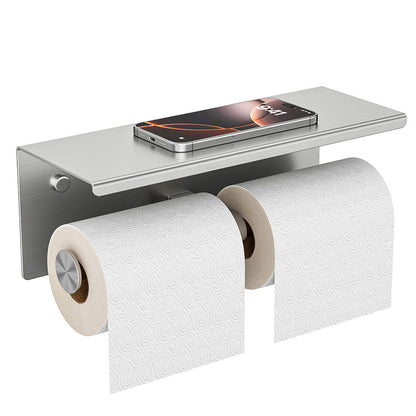 <strong>Doppelter Toilettenpapierhalter Edelstahl</strong> – Praktische Ablage für Ihr Badezimmer 0