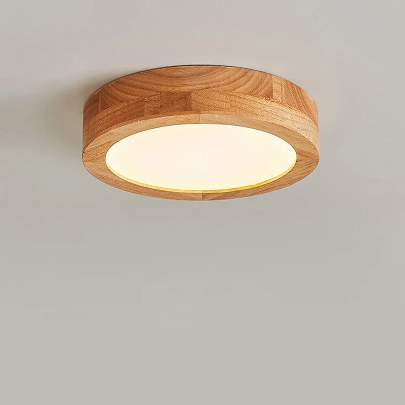 <strong>Einfache Runde Deckenleuchte</strong> – Stilvolle Holzlampe für Vielseitige Anwendungen 0