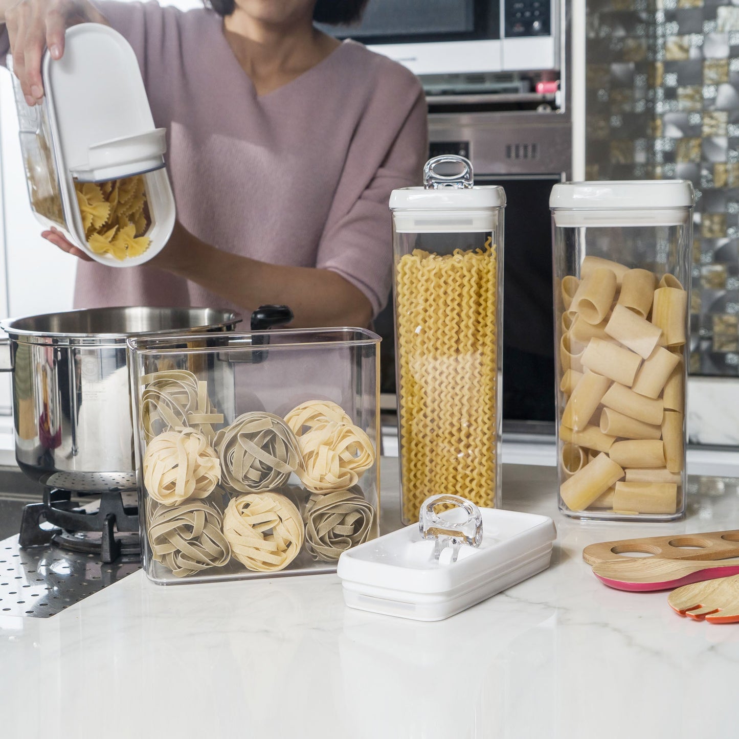 <strong>Felli Flip Tite Aufbewahrungsbehälter 2,0QT</strong> – Praktische Küchenorganisation mit Luftdichtem Verschluss 4