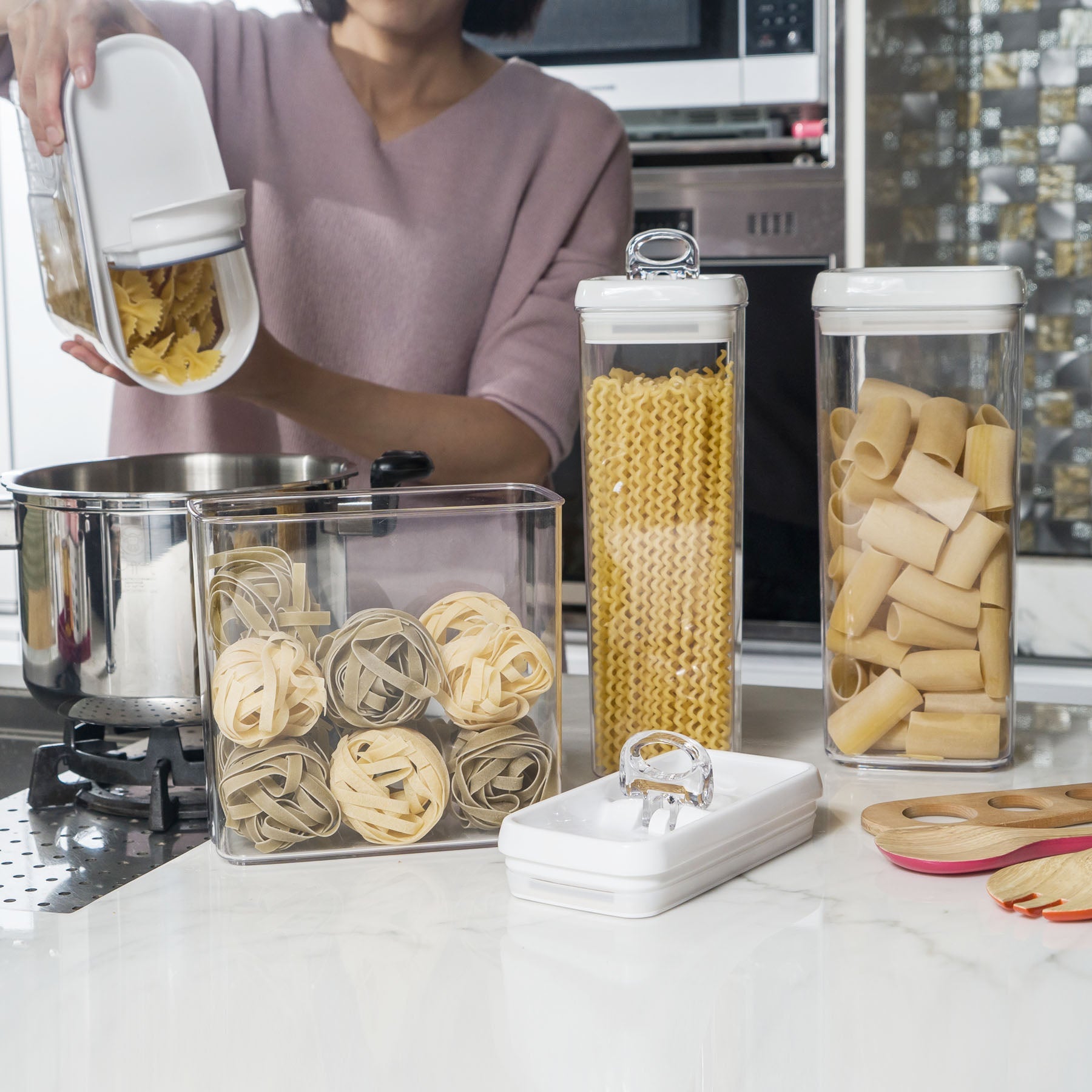 <strong>Felli Flip Tite Aufbewahrungsbehälter 2,0QT</strong> – Praktische Küchenorganisation mit Luftdichtem Verschluss 4