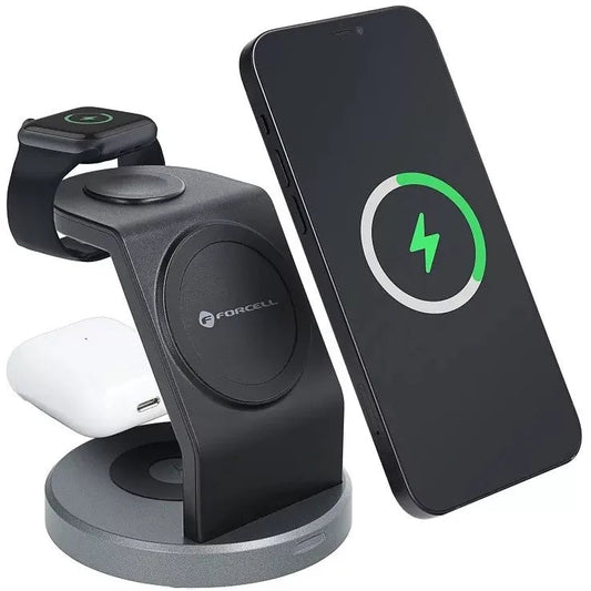 <strong>Forcell 3in1 Solid Mag Kabelloses Ladegerät</strong> – Effizientes Laden für Alle Geräte 0
