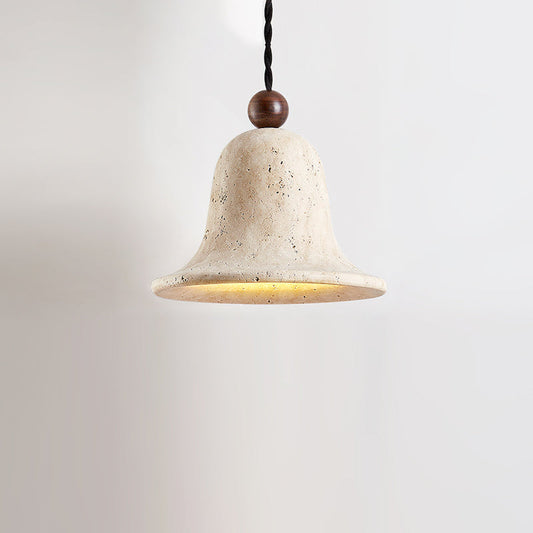 <strong>GLOCKEN-PENDELLEUCHTE AUS TRAVERTIN</strong> – Elegante Lichtquelle für Stilvolle Räume 0