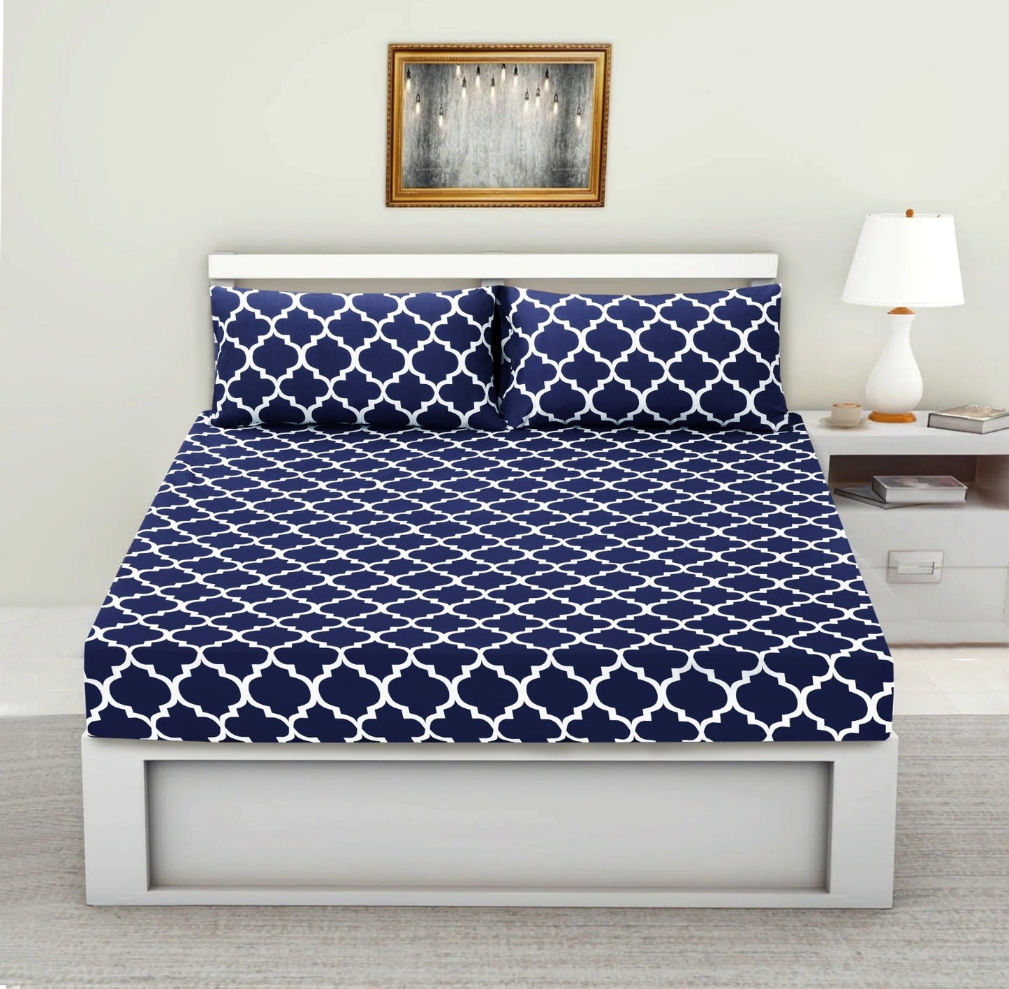 <strong>Geometrisches Spannbettlaken Blau</strong> – Hochwertiger Komfort für Ihr Schlafzimmer 3
