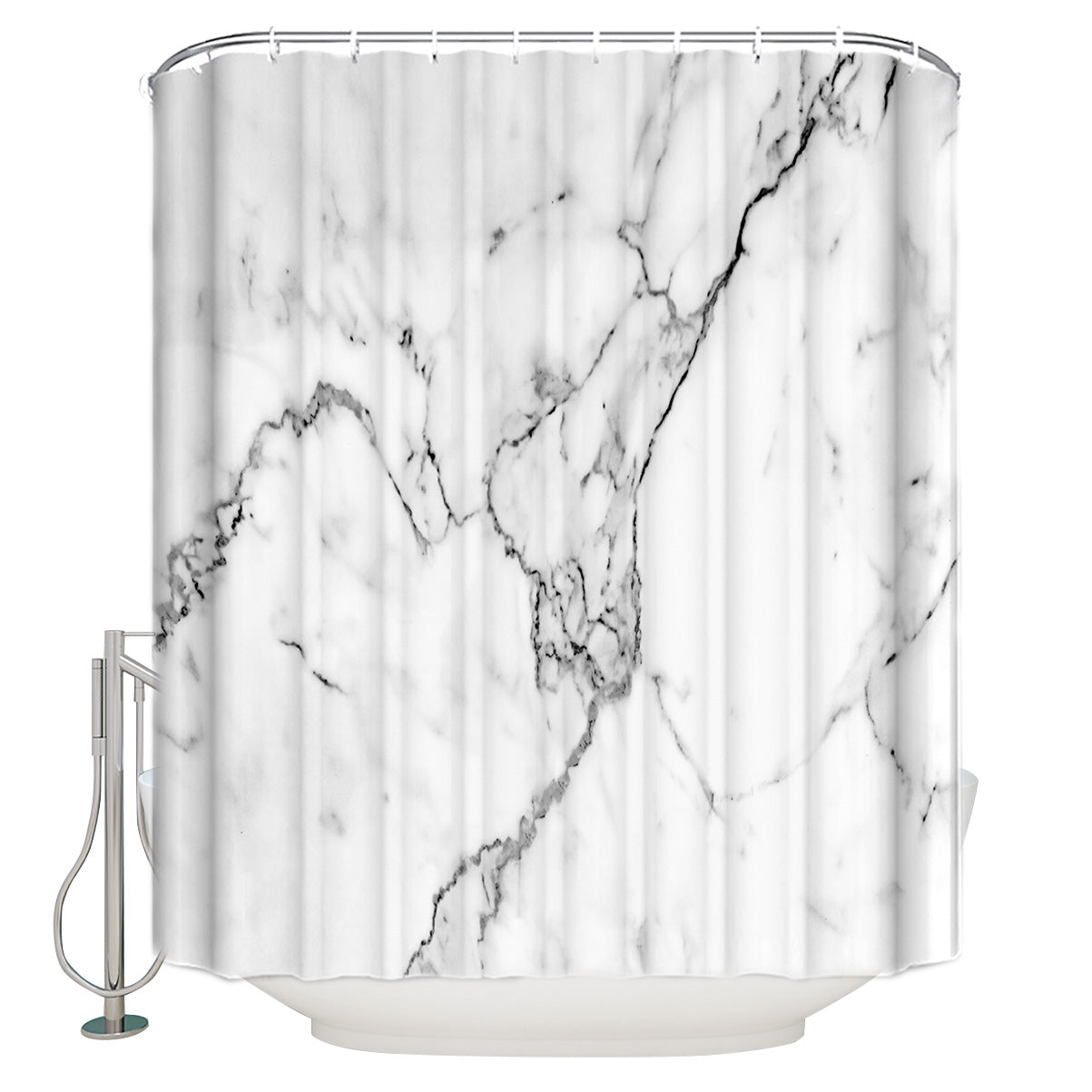 <strong>Marmor Duschvorhang Schwarz Grau – Elegantes Design für Ihr Badezimmer</strong> 4