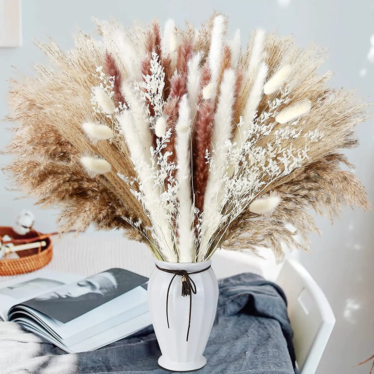 <strong>Natürlicher Getrockneter Pampasgras-Blumenstrauß</strong> – Elegante Boho-Dekoration für Ihr Zuhause 1