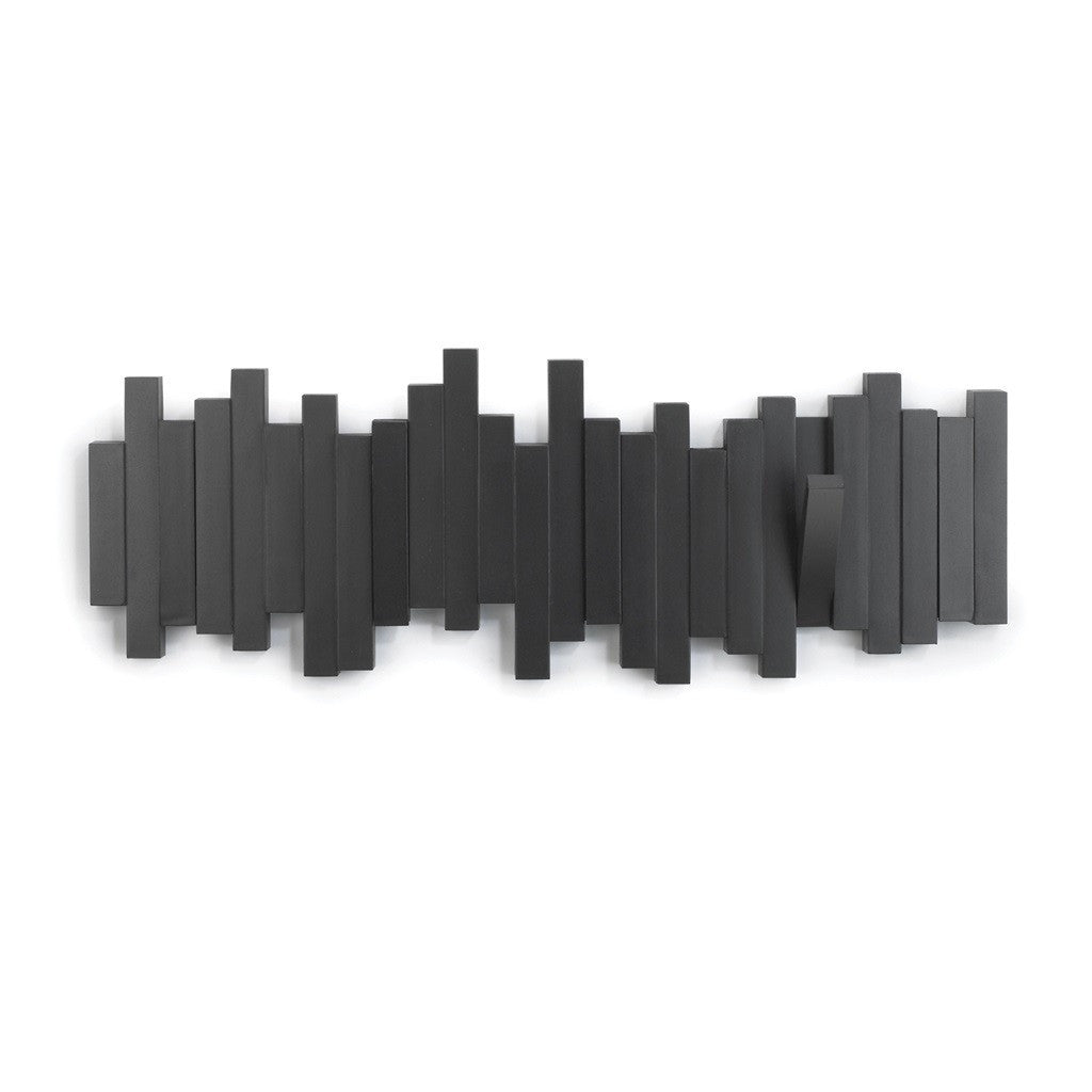 <strong>Schwarzes Sticks Wandregal mit Haken</strong> – Praktische und stilvolle Wandgarderobe 0