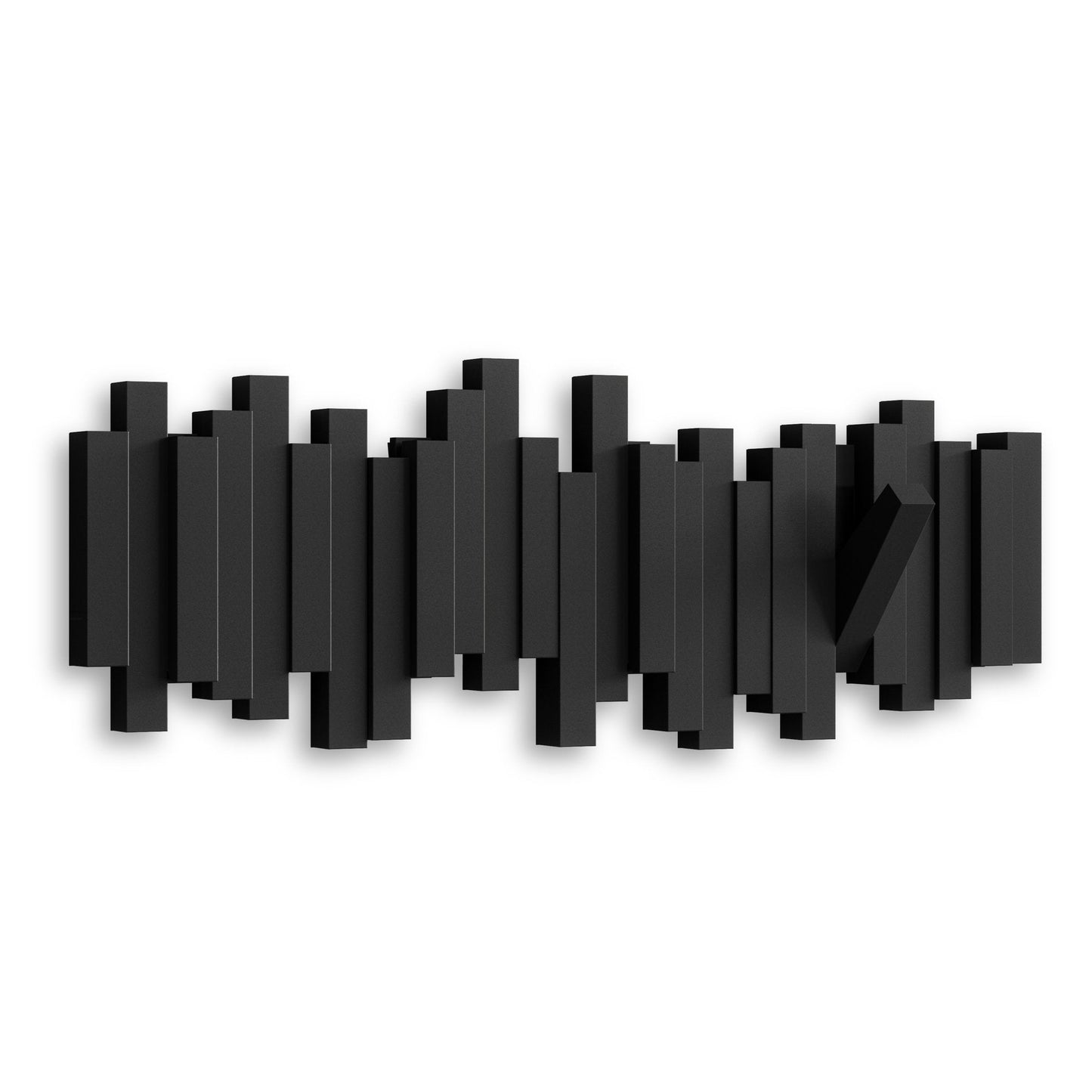 <strong>Schwarzes Sticks Wandregal mit Haken</strong> – Praktische und stilvolle Wandgarderobe 3
