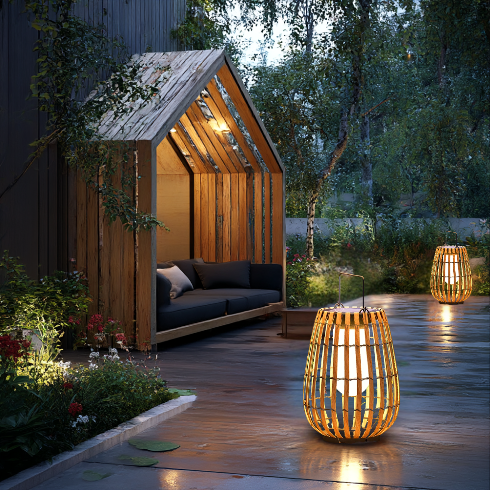 <strong>Solar-Rattan-Außenlampe</strong> – Elegante Lichtakzente für Ihren Garten 4