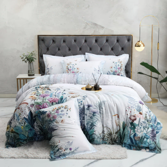 <strong>Violette Blumen Bettbezug-Set</strong> – Zarte Eleganz für Ihr Schlafzimmer 0