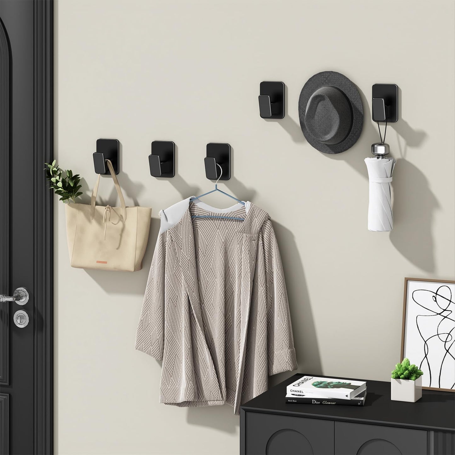 <strong>Wandhaken Selbstklebend Schwarz</strong> – Praktische Lösung für Ordnung und Stil 2